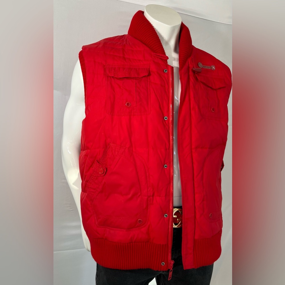 Men’s Red designer vest made by “PARISH”